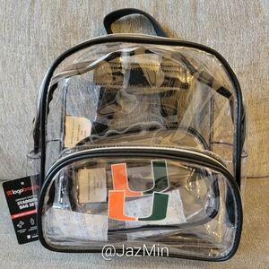 NWT UM Miami Hurricanes clear mini backpack & fanny pack set